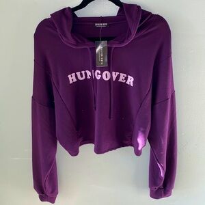 Hungover Cropped Hoodie. Size L